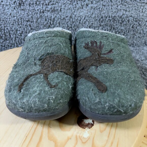 LL Bean Daybreak Scuffs Wool Slipper Womens Sz 8 Moose Slip On Comfort Clog Mule - Picture 2 of 7